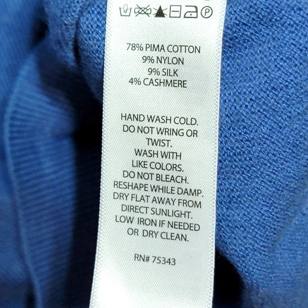 Christian Lacroix Men's Blue Pima Cotton & Cashmere Blend. #654 - Picture 7 of 8